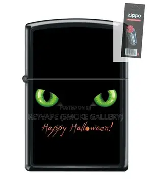 Zippo 218 Happy Halloween Gree Eyes Black Cat Lighter