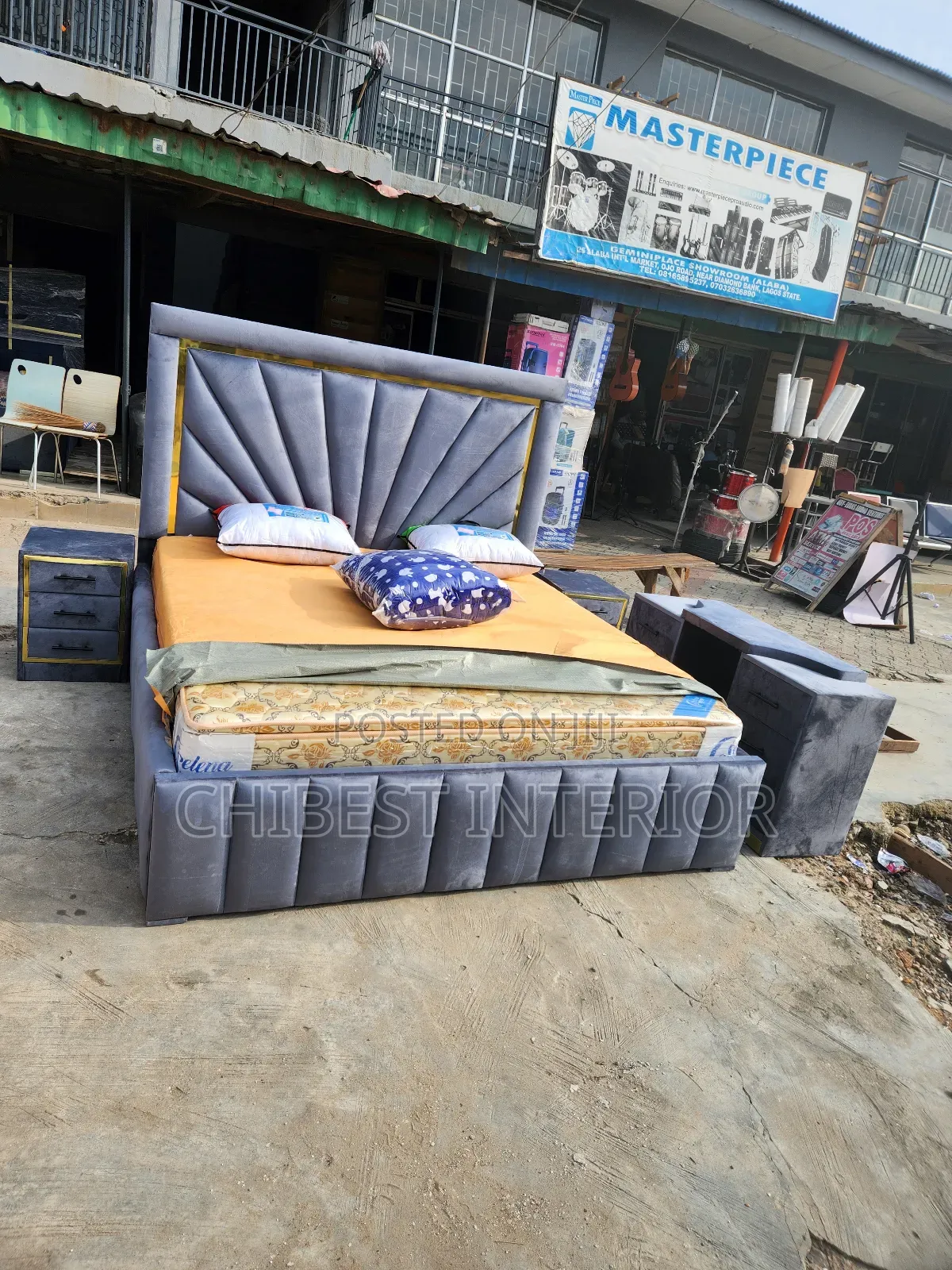 6by6 Bed Frame With Dresser and Side Tables