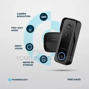 Powerology Smart Doorbell Camera - Black