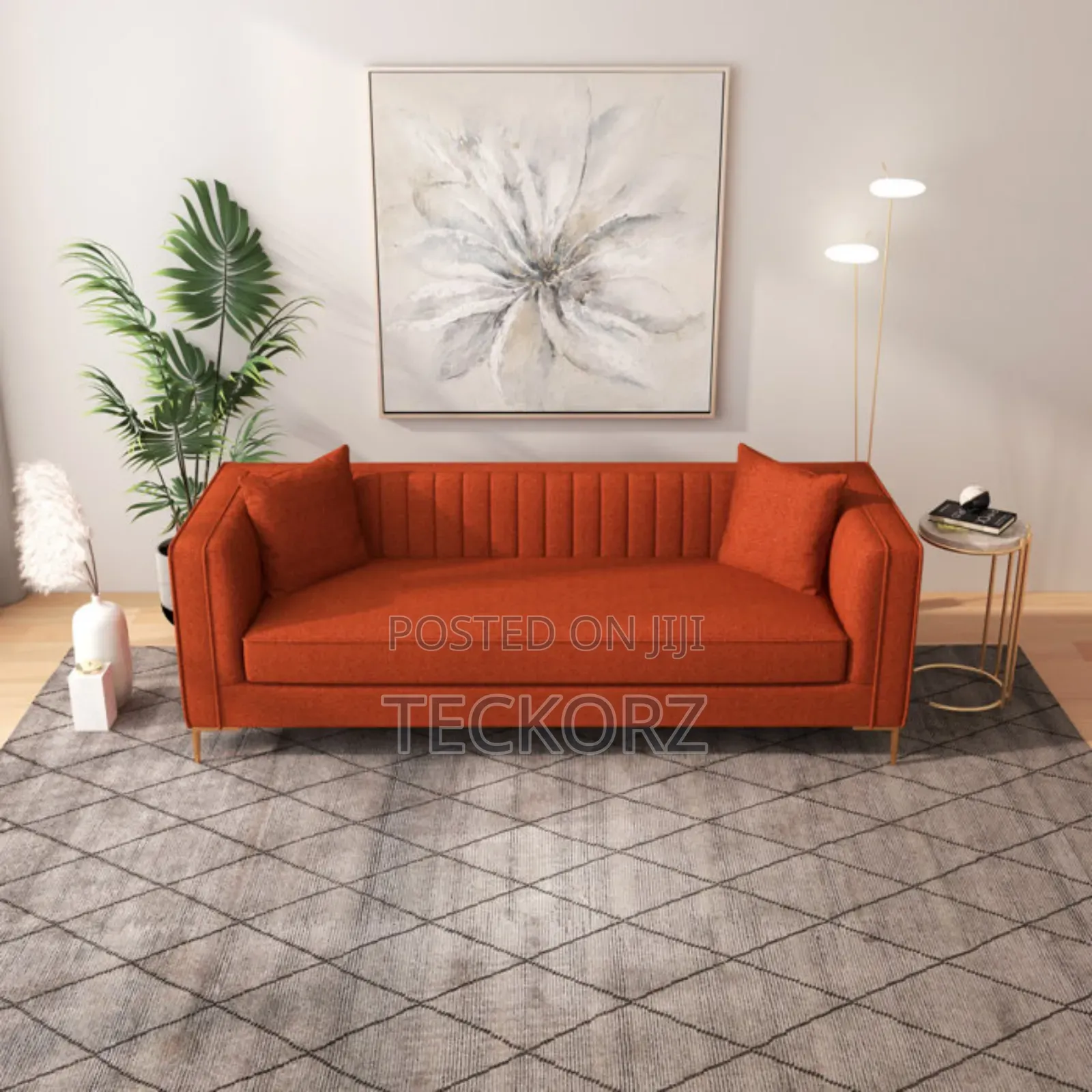 Upholstered Pleated Back Sofa in Matte