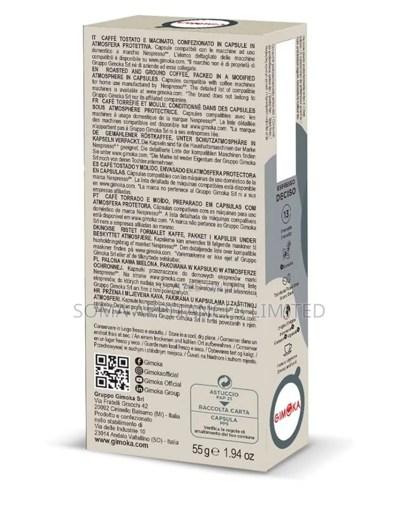 Gimoka Deciso - Nespresso Compatible Coffee Capsules