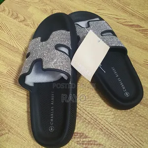 Black Studded Slides
