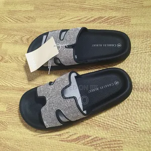 Black Studded Slides