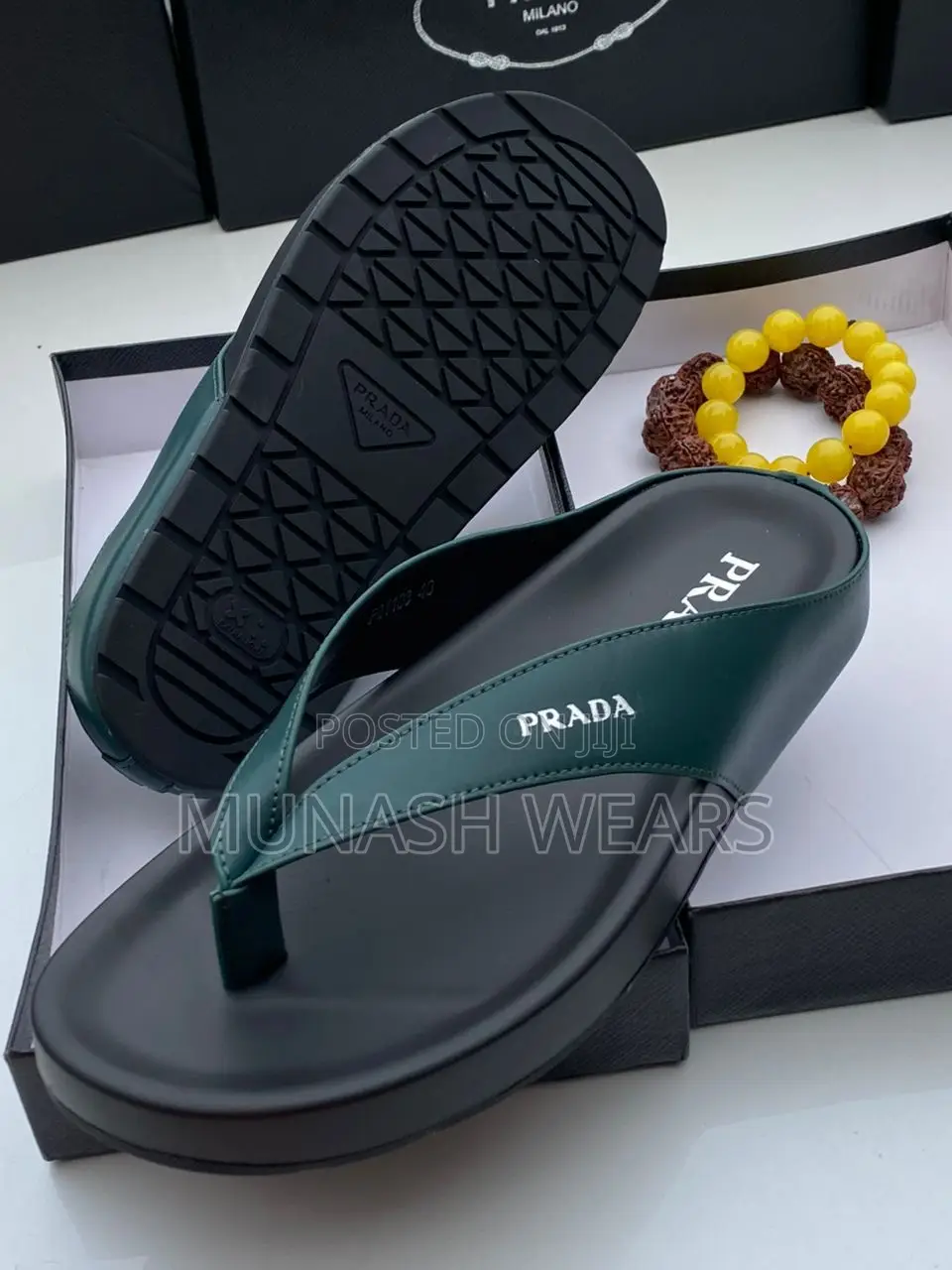 Prada Multi Leather Slipers