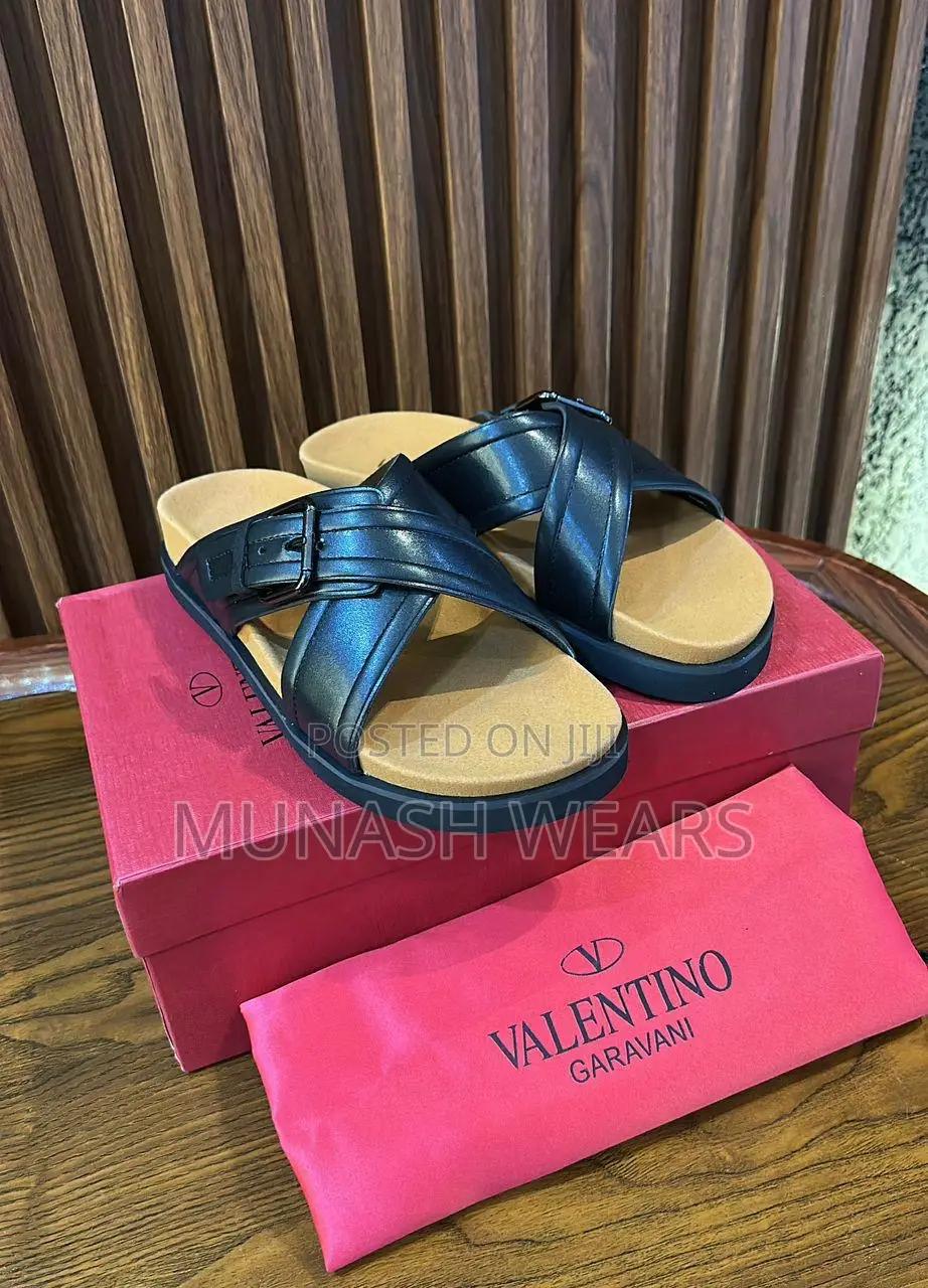 Valentino Wooden Leather Slipers