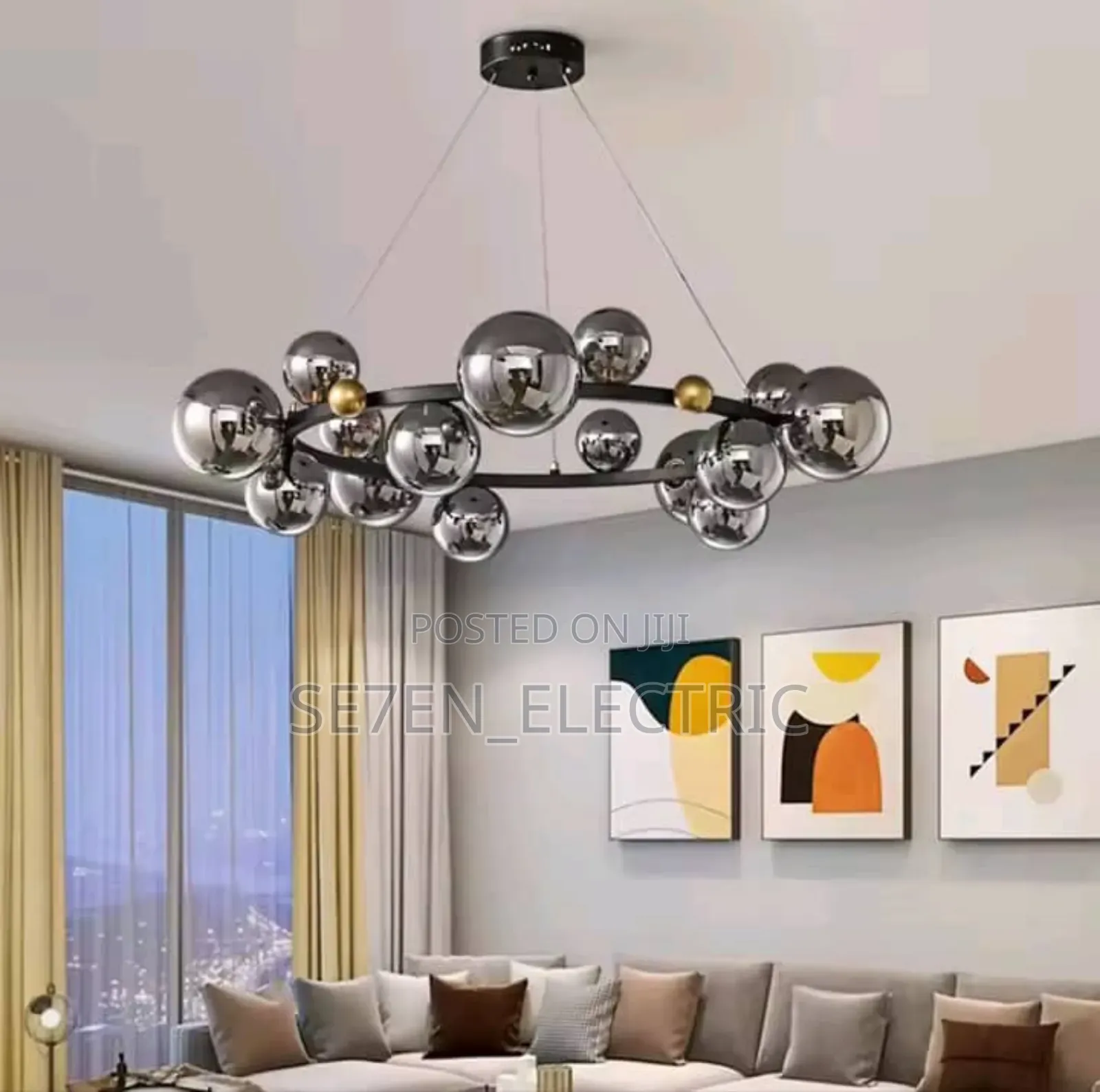 Nordic Round Chandelier Light Adjustable Dropping