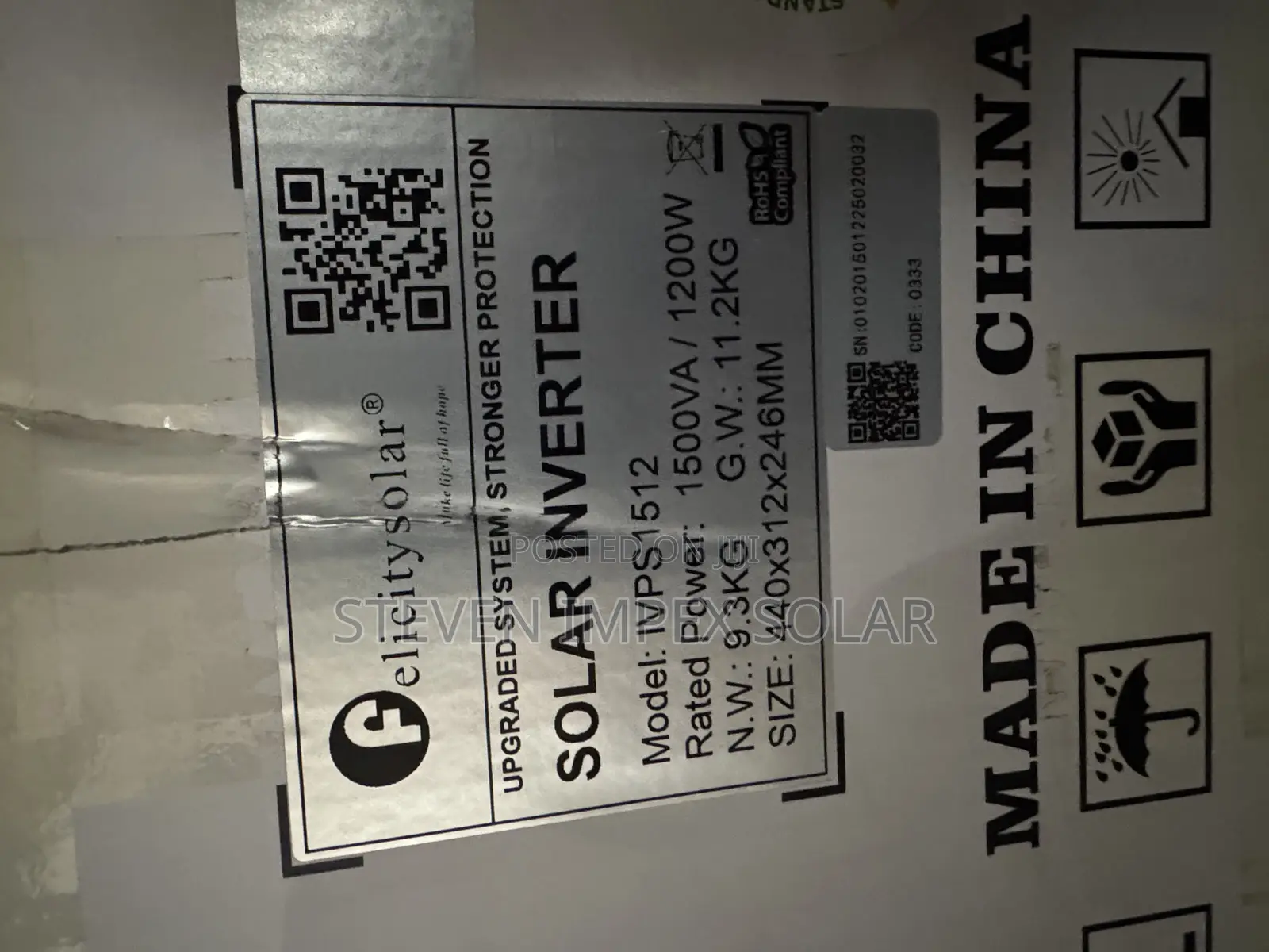 Felicity Solar Inverter Ivps 1.5kva12v