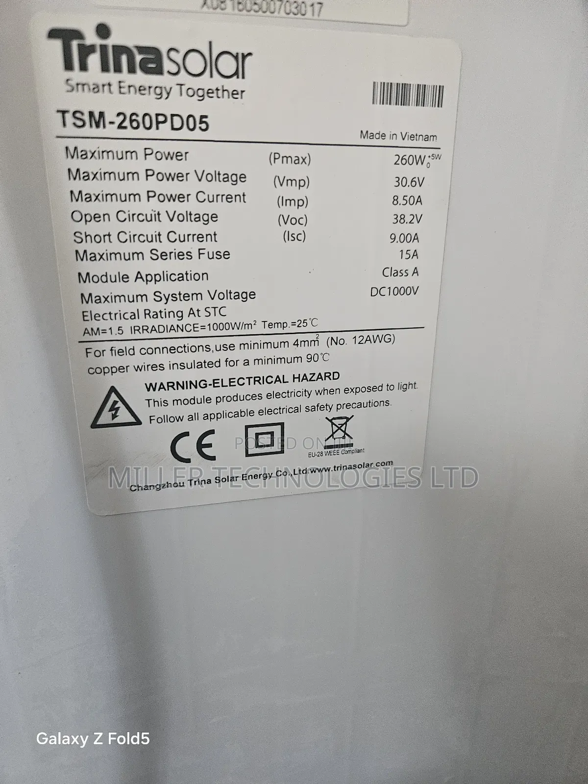 Poly 260w Trina Solar Panel Available