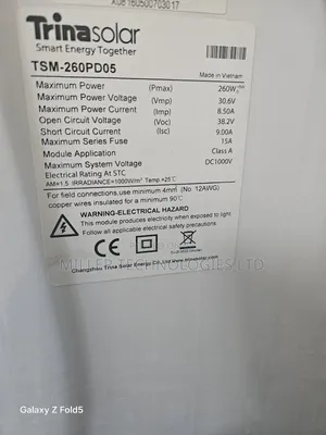 Poly 260w Trina Solar Panel Available