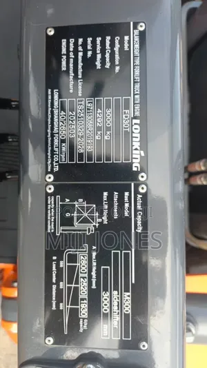 *Lonking 3 Ton Forklift | New Unit |Up to 4.5m Mast | 1 Year Warranty*