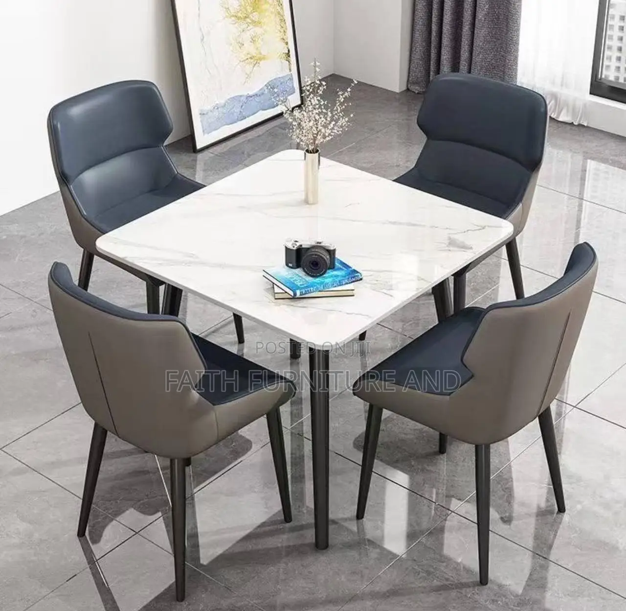 Multicolor Dining Chairs and Table