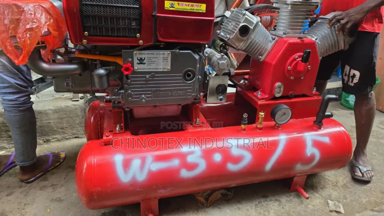 Double Tank Air Compressor With Diesel Engine