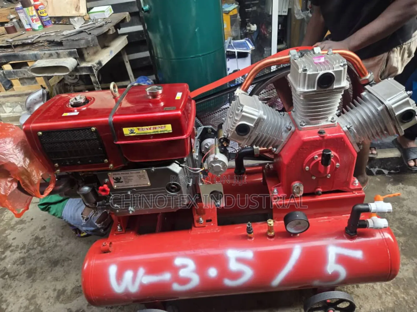 Double Tank Air Compressor With Diesel Engine