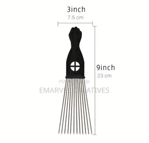 Black Metal African American Pick Comb Hair Combs Hair Comb