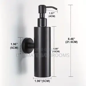Wall Mounted Round Black Soap Dispenser
