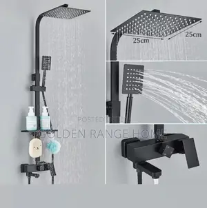 Luxury Matt Black Rainfall Shower