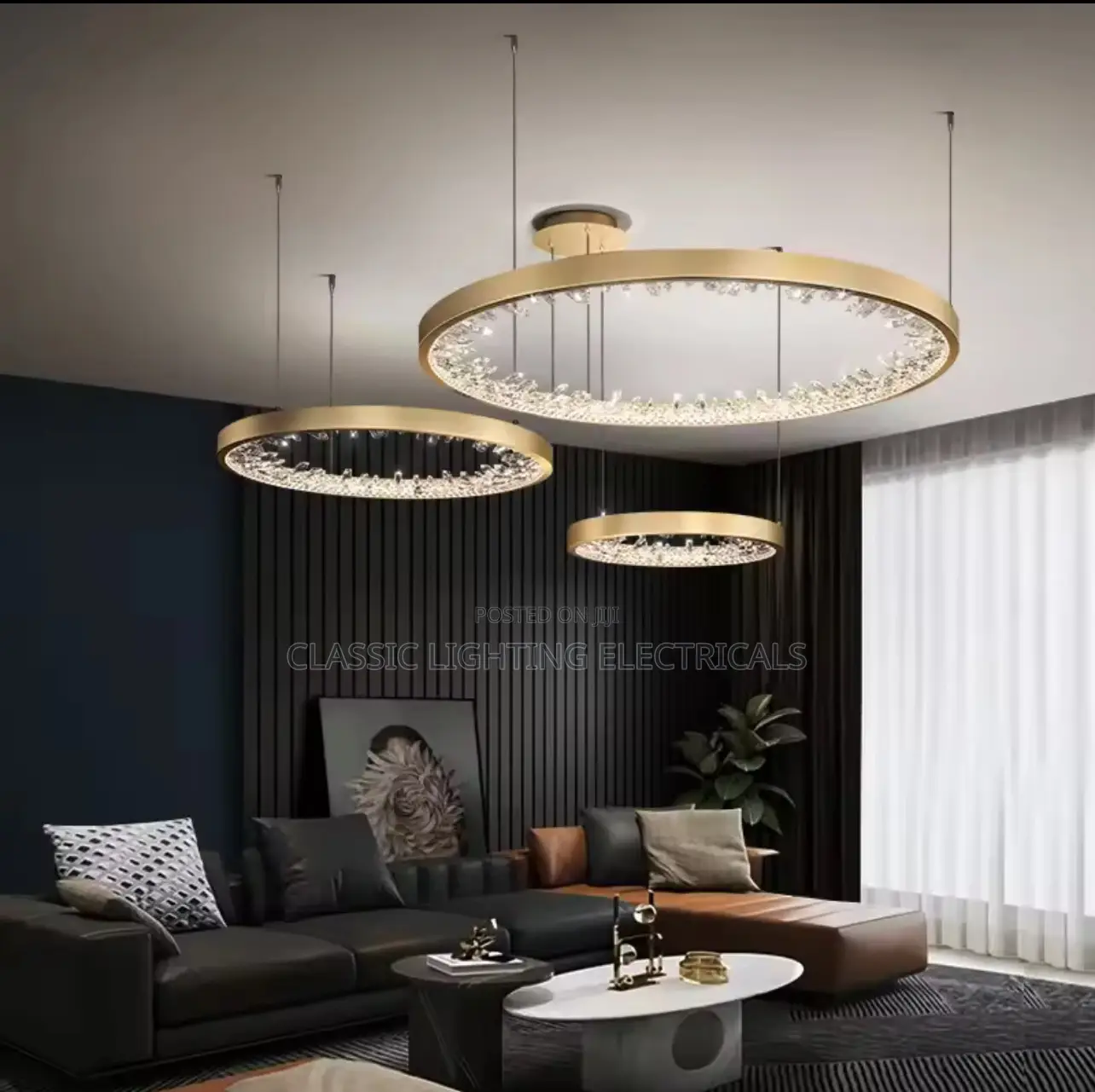 Modern Luxury Crystal Ceiling Hanging Circle Led Chandelier