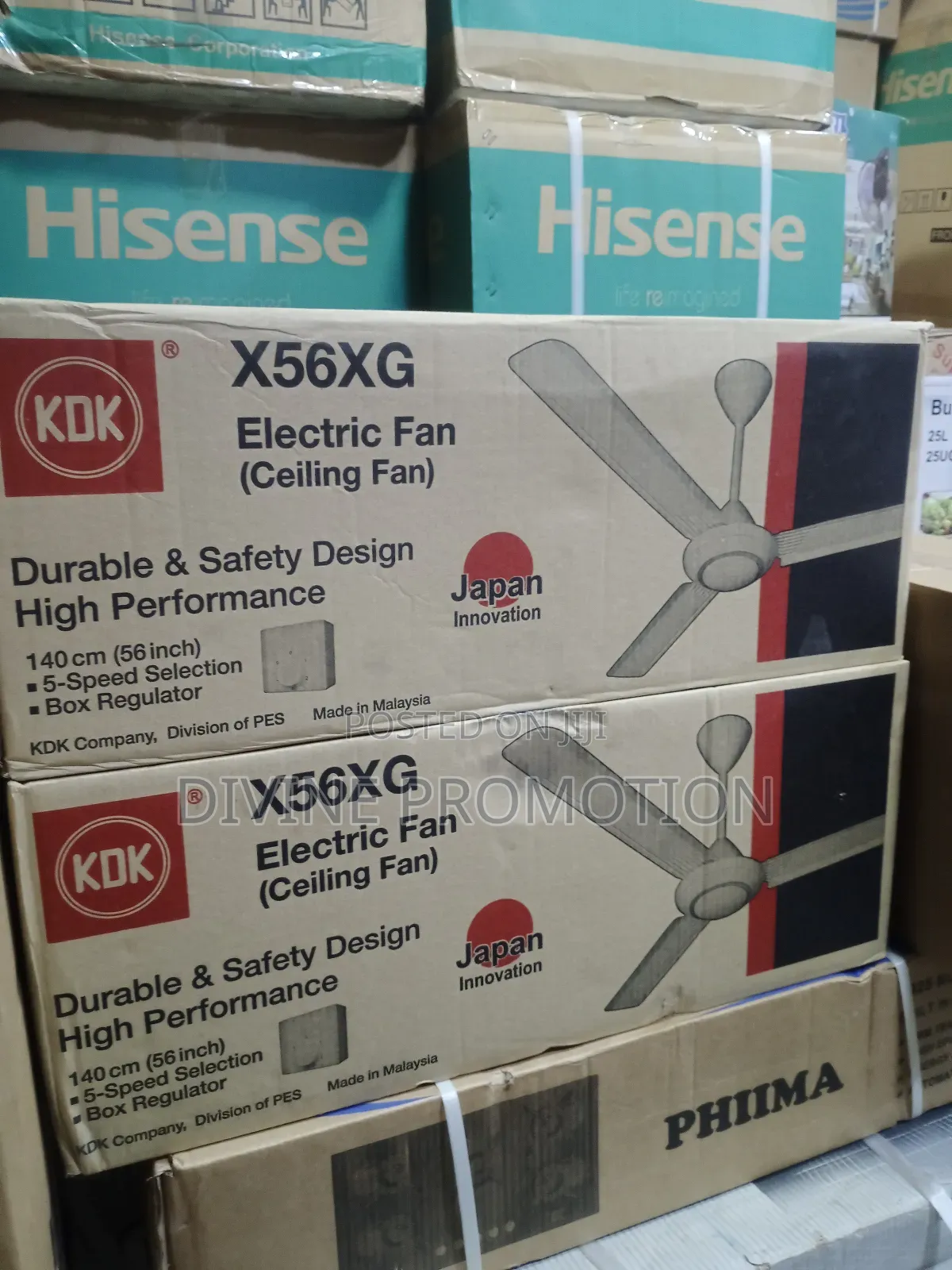 56" KDK Super Quality Ceiling Fan, White Color With Warranty