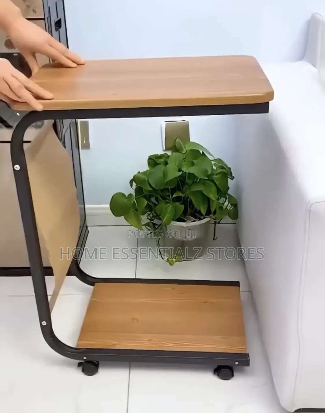 Bedside Stool With Pocket - Side Table