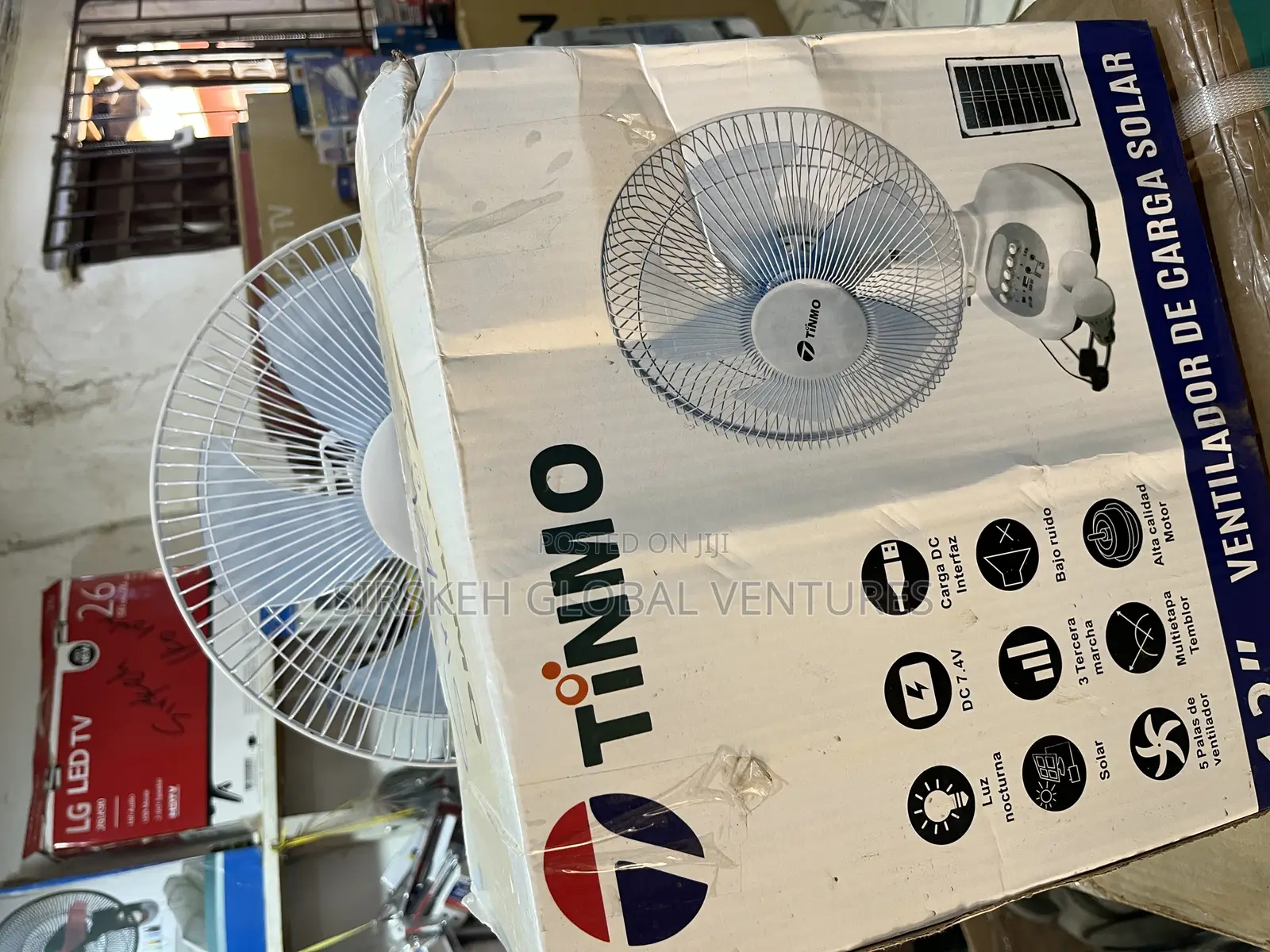 12” Original Solar Tinmo Table Top Fan