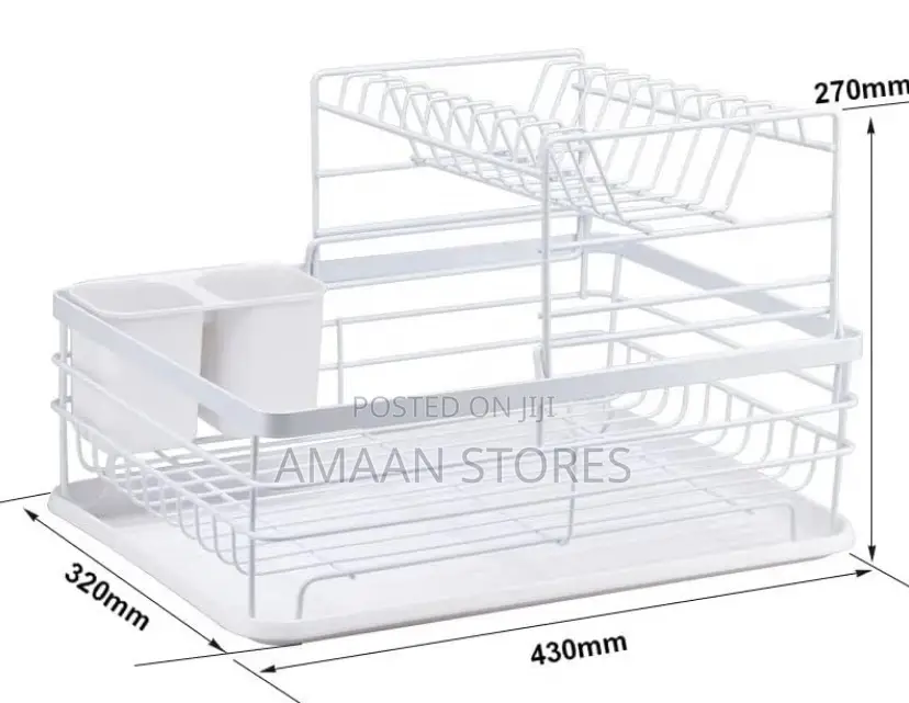 2-Tier Dish Drainer Rack – Large Capacity Anti-Rust