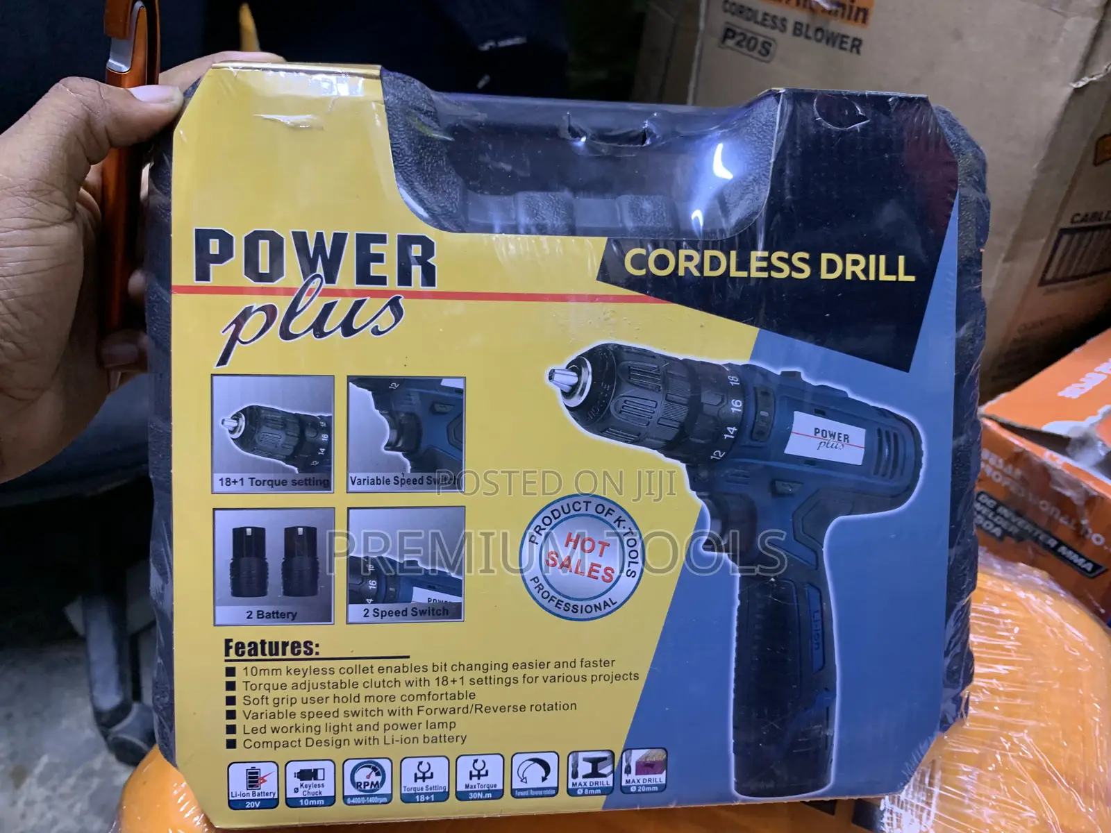 Power Plus Cordless Drill 2 Batteries