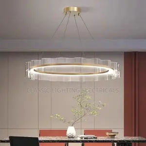 Nordic Round Led Chandelier Acrylic For Living Room Bedroom