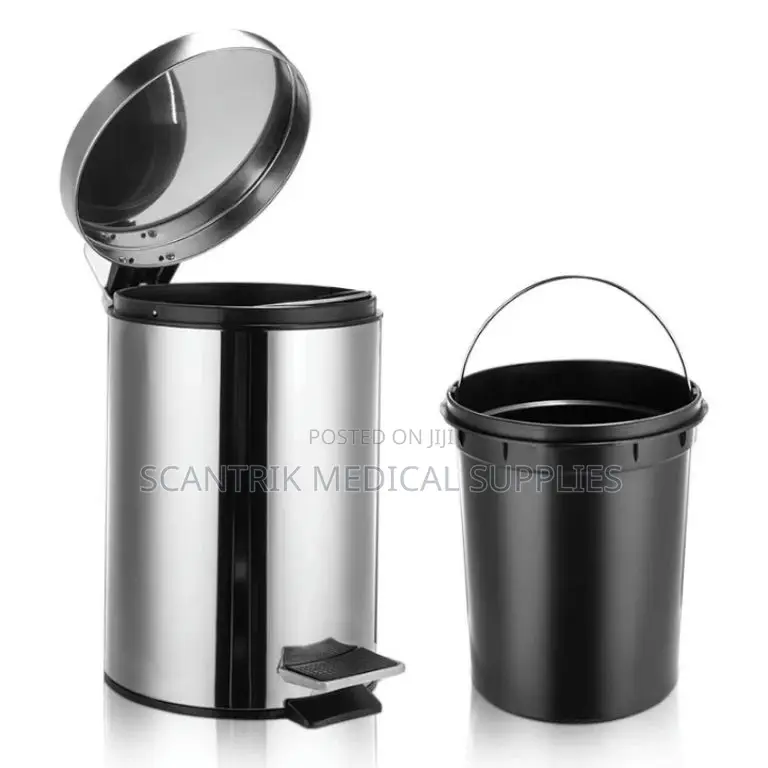 11l Lidded Steel Waste Can