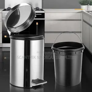 11l Shiny Metal Waste Container