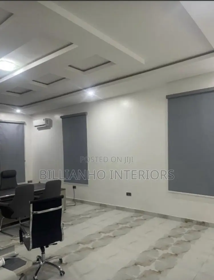 Grey Open Rail Roller Blinds