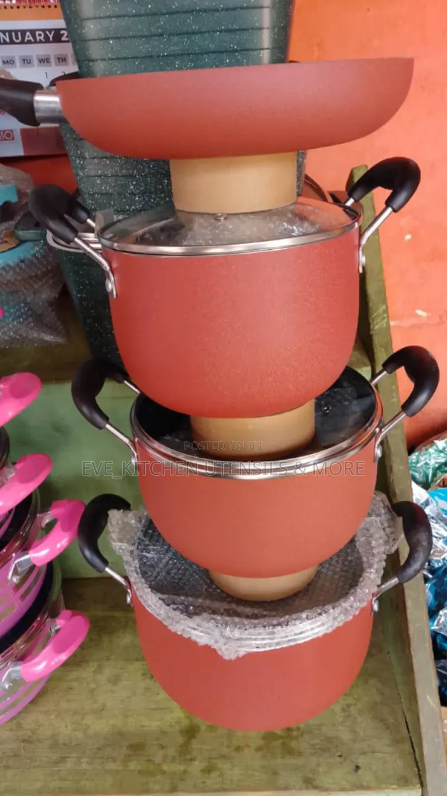 Smooth Coating 3set Nonstick Pot With Frying Pan