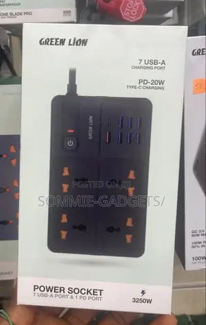 Photo - Green Lion Power Socket 3250w 7 Usb and 1 Pd Charging Ports