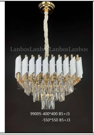 Crystal Chandelier (Size 400mm White Body) Square