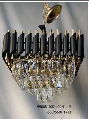 Crystal Chandelier (Size 400mm Black Body) Square