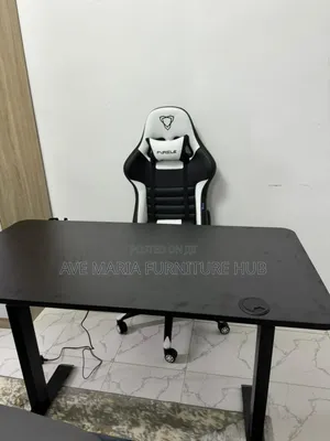Electric Adjustable Height Desk and Furgle Gaming Chair.