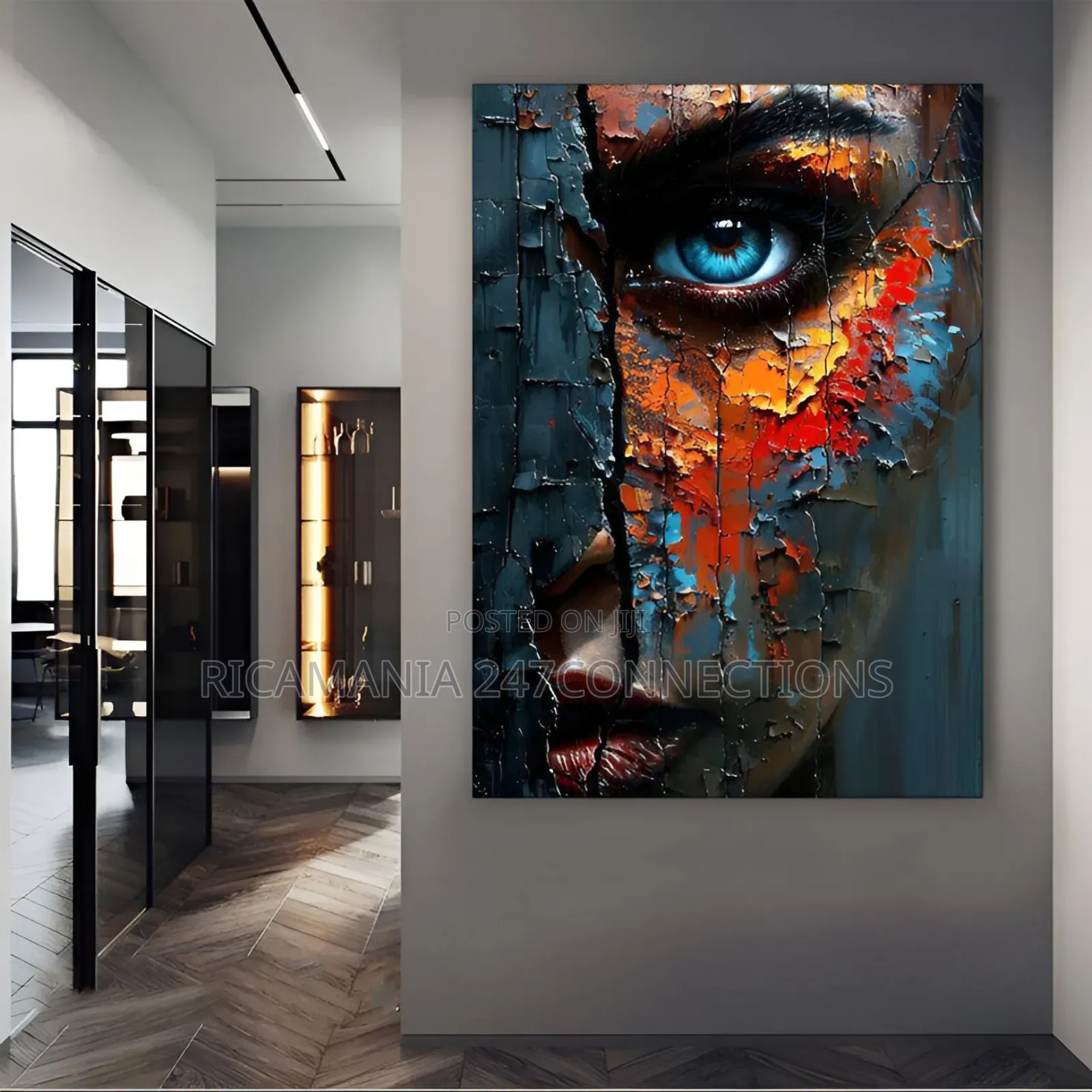One Eye Face Painting Frameless Canvas