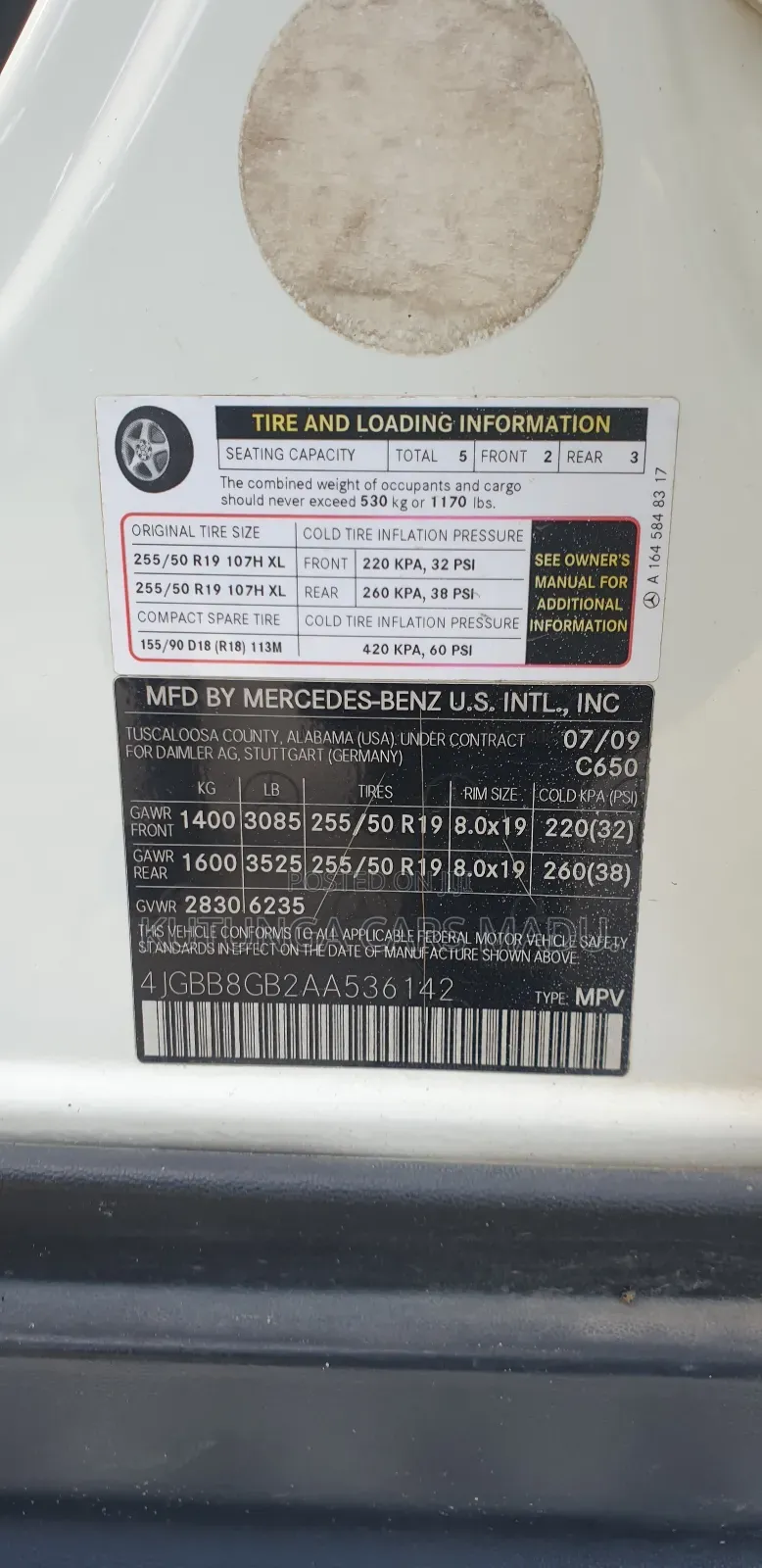 Mercedes-Benz M Class 2010 White