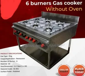 Industrial 6burner Gas Cooker Without Oven
