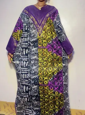 Purple Asooke Adire Kaftan