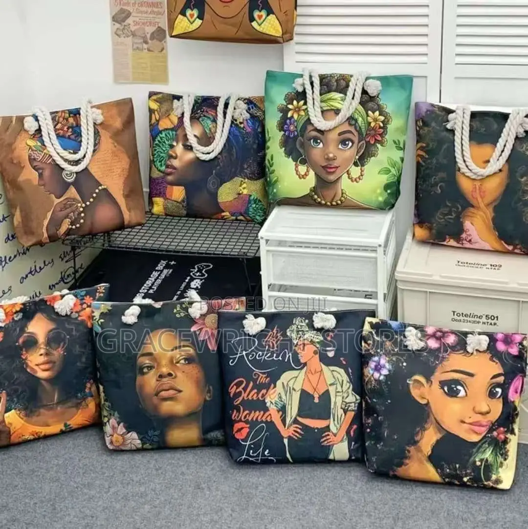 African Woman Face Design Tote Bag