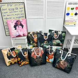 African Woman Face Design Tote Bag