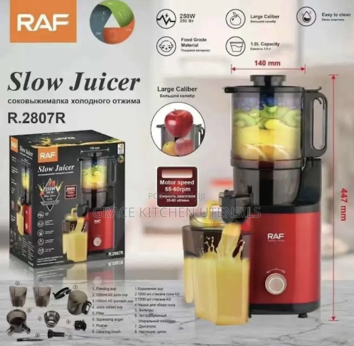 Multifunction Raf Industrial Slow Juicer 300watts