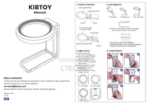 30x 10x Magnifying Glass With Light And Stand.