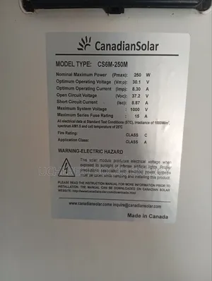 250w/36v/72cell Canadian Mono Panel