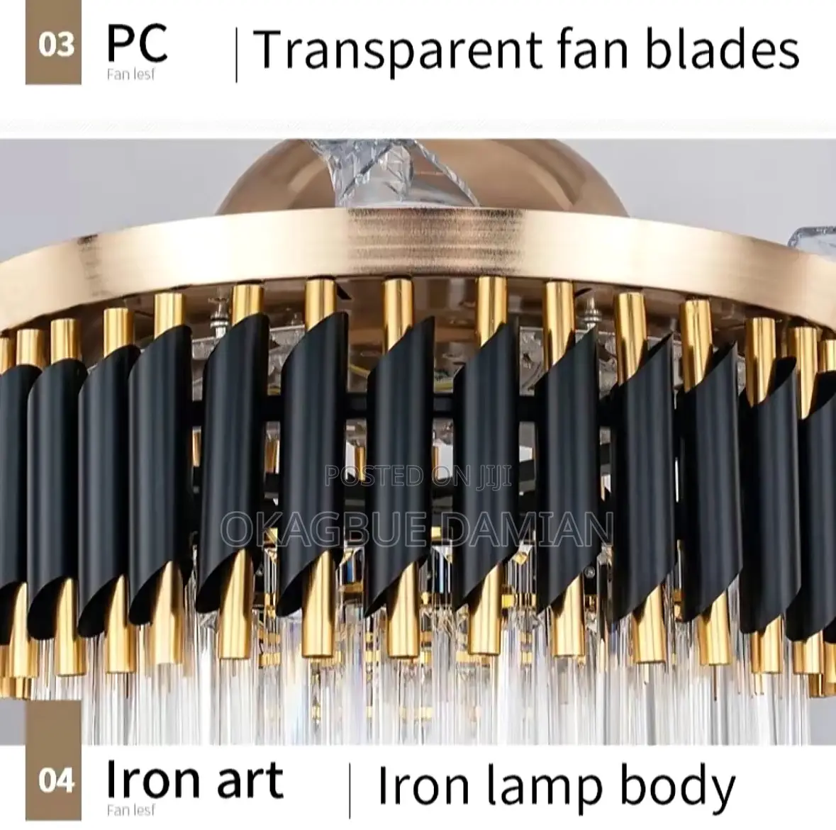 Crystal Chandelier Fan