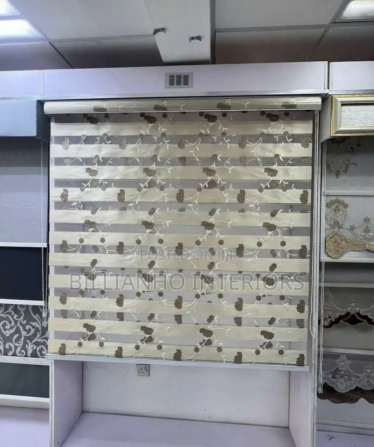 Cream Flower Day Night Blinds