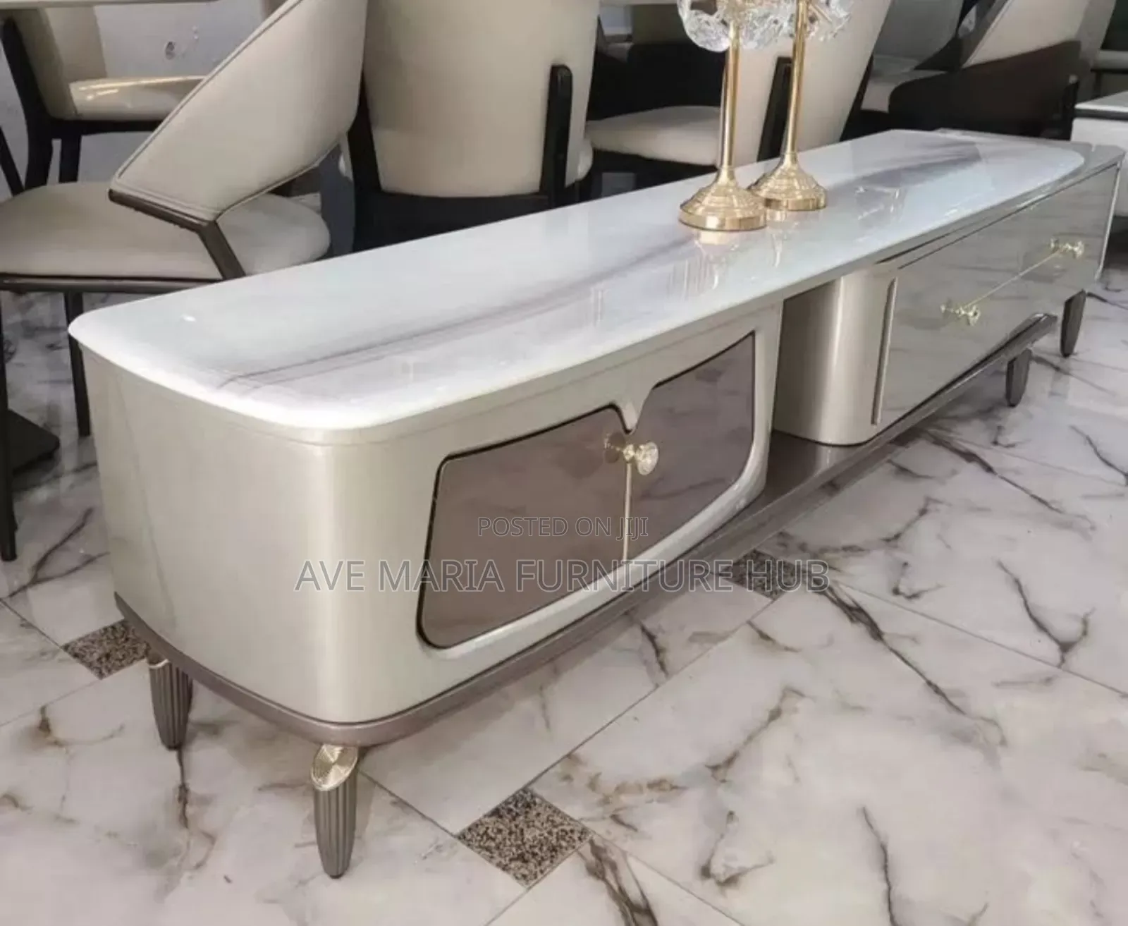 Marble Top Adjustable Tv Stand