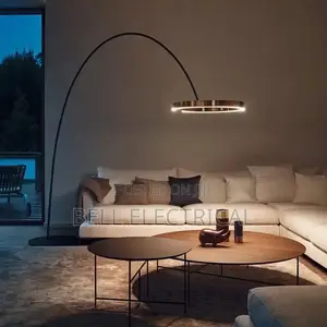 Italian Arc Floor Lamp Gold Black Led Fishing Ring