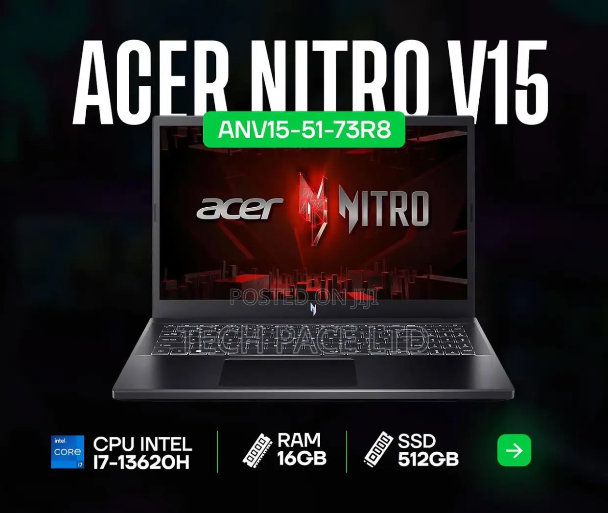 New Laptop Acer Nitro 5 16GB Intel Core i7 SSD 512GB