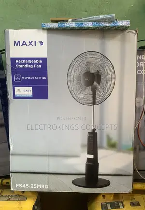 Maxi Standing Rechargeable Fan 18 Inch Black (45-25mrd)